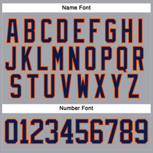 Laden Sie das Bild in den Galerie-Viewer, Custom Gray Navy-Orange Hockey Lace Neck Jersey