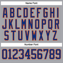 Laden Sie das Bild in den Galerie-Viewer, Custom Gray Royal-Orange Hockey Lace Neck Jersey