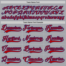 Laden Sie das Bild in den Galerie-Viewer, Custom Gray Red-Royal Hockey Lace Neck Jersey