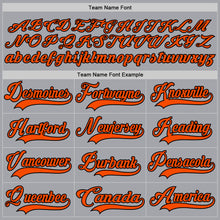 Load image into Gallery viewer, Custom Gray Orange-Black Hockey Lace Neck Jersey