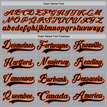 Load image into Gallery viewer, Custom Gray Black-Orange Hockey Lace Neck Jersey