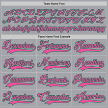 Load image into Gallery viewer, Custom Gray Pink-Kelly Green Hockey Lace Neck Jersey