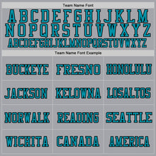 Load image into Gallery viewer, Custom Gray Teal-Black Mesh Authentic Throwback Football Jersey