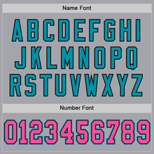 Load image into Gallery viewer, Custom Gray Pink Black-Teal Mesh Authentic Throwback Football Jersey