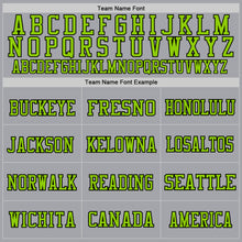 Load image into Gallery viewer, Custom Gray Neon Green-Black Mesh Authentic Throwback Football Jersey
