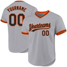 Загрузить изображение в средство просмотра галереи, Custom Gray Black-Orange Authentic Throwback Baseball Jersey