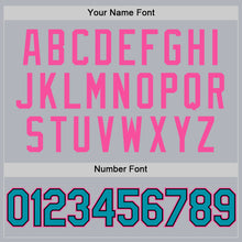 Загрузить изображение в средство просмотра галереи, Custom Gray Teal Black-Pink Authentic Throwback Baseball Jersey