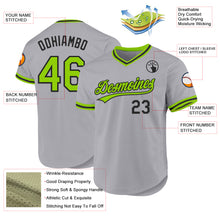 Загрузить изображение в средство просмотра галереи, Custom Gray Neon Green-Black Authentic Throwback Baseball Jersey