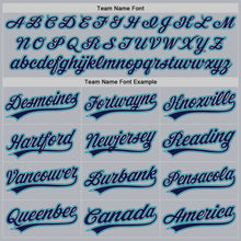 Загрузить изображение в средство просмотра галереи, Custom Gray Navy-Teal Authentic Throwback Baseball Jersey