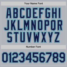 Загрузить изображение в средство просмотра галереи, Custom Gray Navy-Teal Authentic Throwback Baseball Jersey