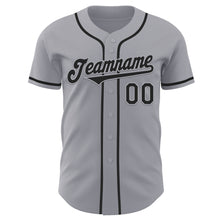 Загрузить изображение в средство просмотра галереи, Custom Gray Black Authentic Baseball Jersey