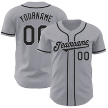 Загрузить изображение в средство просмотра галереи, Custom Gray Black Authentic Baseball Jersey