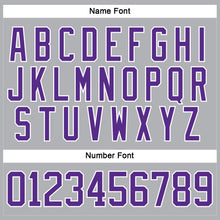 Load image into Gallery viewer, Custom Gray Purple-White Hockey Jersey