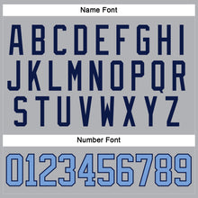 Загрузить изображение в средство просмотра галереи, Custom Gray Light Blue-Navy Hockey Jersey
