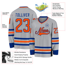 Charger l'image dans la galerie, Custom Gray Orange-Royal Hockey Jersey