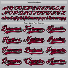 Load image into Gallery viewer, Custom Gray Maroon-Black Hockey Jersey