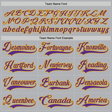 Laden Sie das Bild in den Galerie-Viewer, Custom Gray Purple-Gold Hockey Jersey