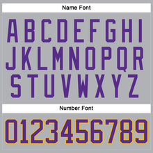 Laden Sie das Bild in den Galerie-Viewer, Custom Gray Purple-Gold Hockey Jersey