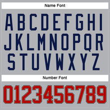 Load image into Gallery viewer, Custom Gray Red Old Gold-Navy Hockey Jersey