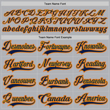 Laden Sie das Bild in den Galerie-Viewer, Custom Gray Navy Gold-Orange Hockey Jersey