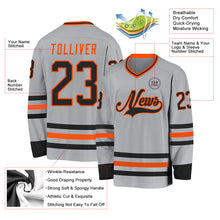 Laden Sie das Bild in den Galerie-Viewer, Custom Gray Black-Orange Hockey Jersey