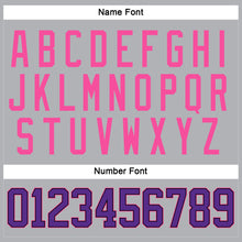 Laden Sie das Bild in den Galerie-Viewer, Custom Gray Purple Black-Pink Hockey Jersey