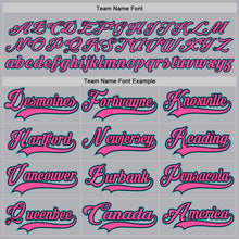Load image into Gallery viewer, Custom Gray Teal Black-Pink Hockey Jersey