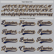 Загрузить изображение в средство просмотра галереи, Custom Gray Navy-Old Gold Hockey Jersey