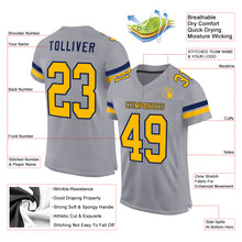 Laden Sie das Bild in den Galerie-Viewer, Custom Gray Gold-White Mesh Authentic Football Jersey