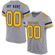 Laden Sie das Bild in den Galerie-Viewer, Custom Gray Gold-White Mesh Authentic Football Jersey
