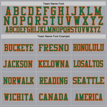 Laden Sie das Bild in den Galerie-Viewer, Custom Gray Kelly Green-Orange Mesh Authentic Football Jersey