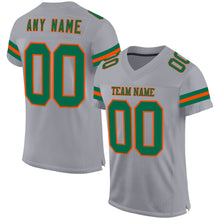 Laden Sie das Bild in den Galerie-Viewer, Custom Gray Kelly Green-Orange Mesh Authentic Football Jersey