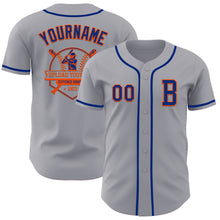 Загрузить изображение в средство просмотра галереи, Custom Gray Royal-Orange Authentic Baseball Jersey