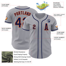 Laden Sie das Bild in den Galerie-Viewer, Custom Gray Navy-Orange Authentic Baseball Jersey