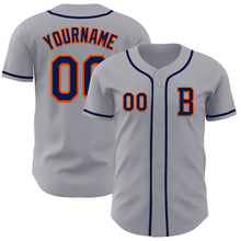 Laden Sie das Bild in den Galerie-Viewer, Custom Gray Navy-Orange Authentic Baseball Jersey