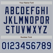 Laden Sie das Bild in den Galerie-Viewer, Custom Gray Navy-Light Blue Authentic Baseball Jersey