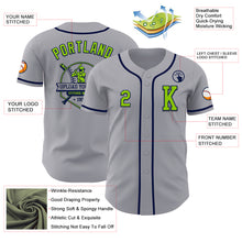 Загрузить изображение в средство просмотра галереи, Custom Gray Neon Green-Navy Authentic Baseball Jersey