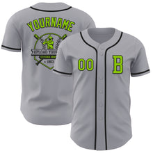 Загрузить изображение в средство просмотра галереи, Custom Gray Neon Green-Black Authentic Baseball Jersey