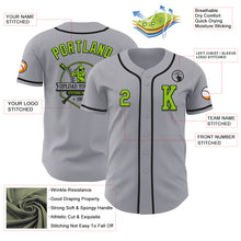 Загрузить изображение в средство просмотра галереи, Custom Gray Neon Green-Black Authentic Baseball Jersey
