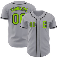 Загрузить изображение в средство просмотра галереи, Custom Gray Neon Green-Black Authentic Baseball Jersey