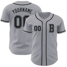 Laden Sie das Bild in den Galerie-Viewer, Custom Gray Black Authentic Baseball Jersey
