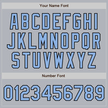 Laden Sie das Bild in den Galerie-Viewer, Custom Gray Light Blue-Black Authentic Baseball Jersey