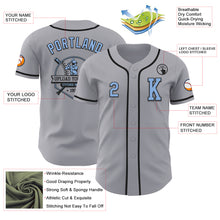 Laden Sie das Bild in den Galerie-Viewer, Custom Gray Light Blue-Black Authentic Baseball Jersey