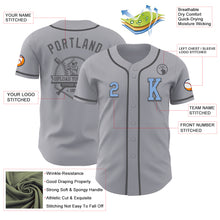 Laden Sie das Bild in den Galerie-Viewer, Custom Gray Light Blue-Steel Gray Authentic Baseball Jersey