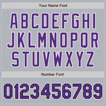 Laden Sie das Bild in den Galerie-Viewer, Custom Gray Purple-Black Authentic Baseball Jersey
