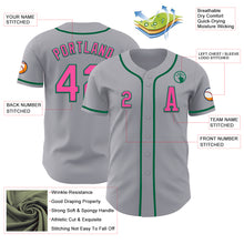 Laden Sie das Bild in den Galerie-Viewer, Custom Gray Pink-Kelly Green Authentic Baseball Jersey