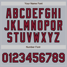 Laden Sie das Bild in den Galerie-Viewer, Custom Gray Crimson-Black Authentic Baseball Jersey