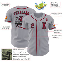 Laden Sie das Bild in den Galerie-Viewer, Custom Gray Crimson-Black Authentic Baseball Jersey