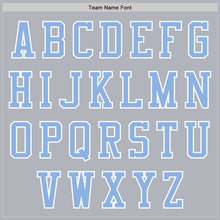 Laden Sie das Bild in den Galerie-Viewer, Custom Gray Light Blue-White Authentic Baseball Jersey