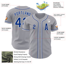 Laden Sie das Bild in den Galerie-Viewer, Custom Gray Royal-White Authentic Baseball Jersey